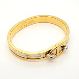 Hermès-Hermes Bangle Mini Click Chaine d'Ancre-Silvery,White,Golden