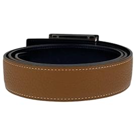Hermès-Hermes Stud Buckle Belt-Brown,Silvery,Camel