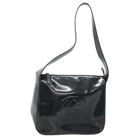 Borsa a Spalla GUCCI Smalto Nero 001 3754 1703 Auth am8759 Nero