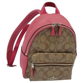 Coach Signature Backpack PVC Pink Silver Auth bs26967 Silvery Pink