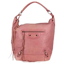 Balenciaga-BALENCIAGA The Day Shoulder Bag Leather Pink 292954 Auth sw901V-Pink