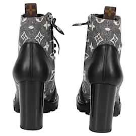 Louis Vuitton-LOUIS VUITTON Monogram Jaguar Star Trail Line Lace Up Boots Gray LV Auth 127740M-Brown