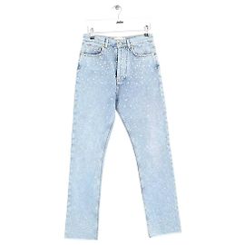 Alexandre Vauthier Blaue gerade Baumwolljeans Blau
