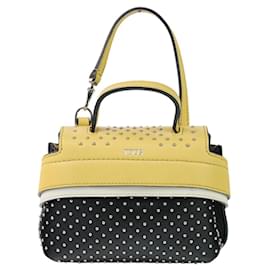 Tod's-Tod's Studded Microwave Bag-Black,Yellow