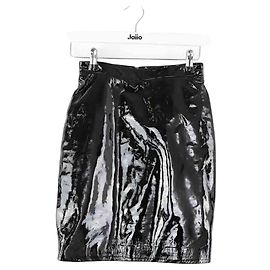 Saint Laurent Schwarze lackleder Minirock Schwarz