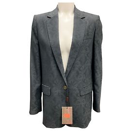 Etro Dark Grey Grey 2024 Jacquard Wool Blazer Grey