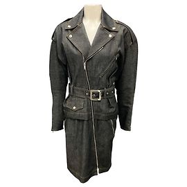 Vestido mini de denim preto com mangas longas Alexandre Vauthier Preto