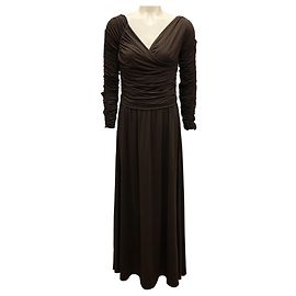 Altuzarra Sable Raffung Langarm-Jersey Charlotte Kleid Braun