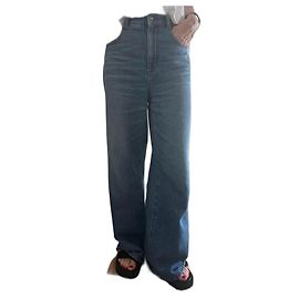 Vaqueros anchos Sportmax azules de algodón Azul