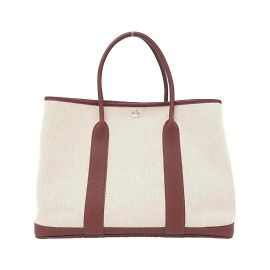 Hermès Hermes Garden Party Handbag Red Cream Dark red