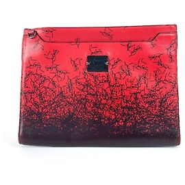Pochette en cuir Christian Louboutin Noir Rouge