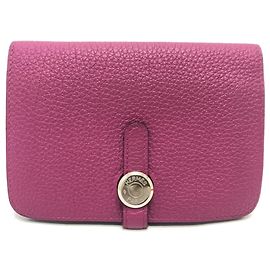 Hermès Hermes Dogon Compact Folding Wallet Purple