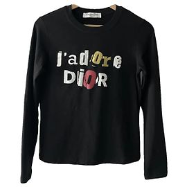 Christian Dior J'adore Long Sleeve Blouse Black Cotton Black