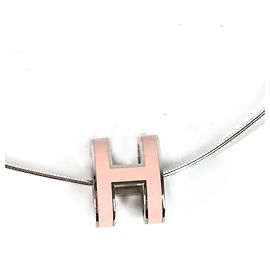 Hermès Collana Accessorio Hermes Pop H Argento Rosa