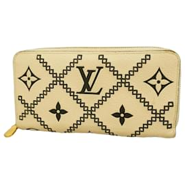 Louis Vuitton-Louis Vuitton Long Wallet Monogram Empreinte Zippy-Cream
