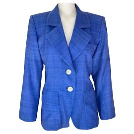 Blazer de seda azul Yves Saint Laurent Rive Gauche Azul
