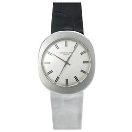 Relógio masculino automático antigo Patek Philippe 3580A em prata Preto