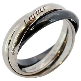 Cartier Trinity Band Ring in Black Ceramic and 18K White Gold Black