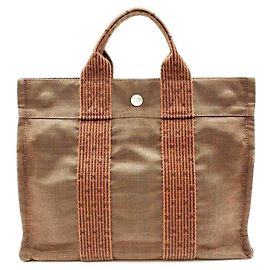 Hermès Sac à main en toile marron Hermes Air Line Tote PM Marron