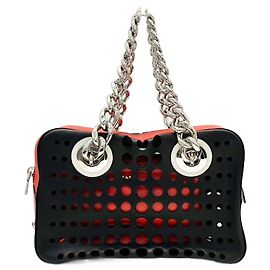 Prada Black Leather Shoulder Bag Black
