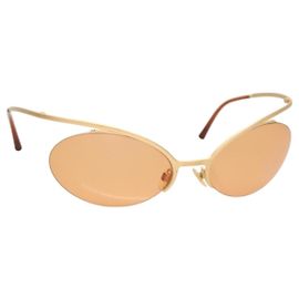 CHANEL Sonnenbrille Metall Orange CC Auth SW927 Orange