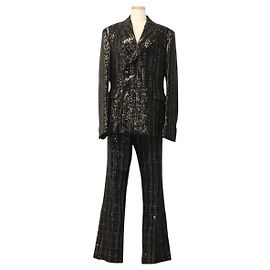 Autre Marque AMIRI Double Breasted Jacket And Pants set Jacket Sequin Black Auth ym031M Black