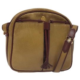 CARTIER Sac à épaule Must Line Cuir Marron Or Auth BA3580 Marron Doré