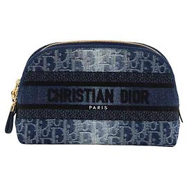 Dior Blue cotton toiletry bag Blue