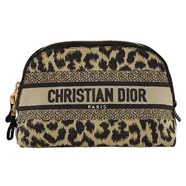 Dior Estuche de tocador, bolsa de aseo de algodón beige Beige
