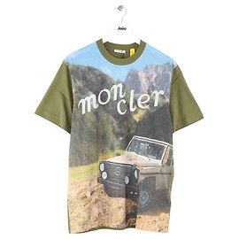Camiseta Moncler de algodón caqui hombre S Caqui