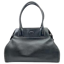 Tod's-Tod's Gileri Tote Bag in Black Leather-Black