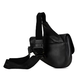 Christian Dior-Christian Dior Dior x Stussy Logo Saddle Bag-Black
