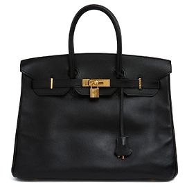 Borsa Birkin 35 Hermès 1999 in Pelle Epsom Tinta Nera Nero