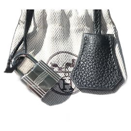 Hermès bell, zipper, and silver padlock black togo leather new dustbag Black Silver hardware