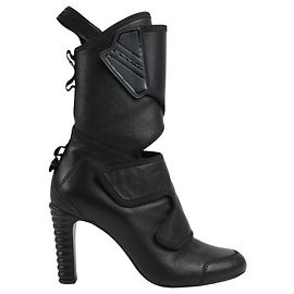 Fendi Leather Ankle Boots in Black, Size 38 EU Black