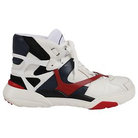 Valentino Garavani Leather High-top Sneakers in Multicolor, Size 44 EU White