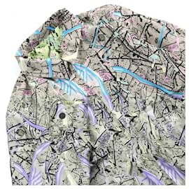 Fendi-Veste zippée réversible en soie FF logo Fendi-Multicolore