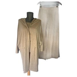 Autre Marque Conjunto de 3 piezas Interdee – Taupe claro M/L – Top, chaleco con capucha, pantalones fluidos Otro