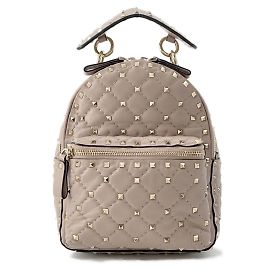 Valentino Rockstud Spike Mini-Rucksack Braun Pink