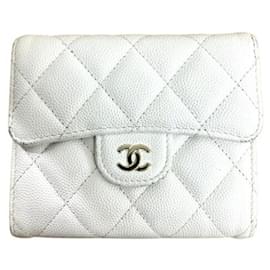Chanel-Chanel Matelasse Tri-fold Wallet in White-White