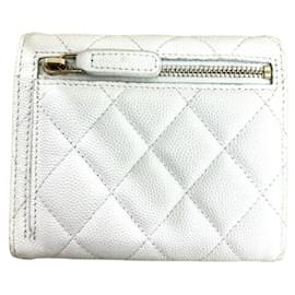 Chanel-Chanel Matelasse Tri-fold Wallet in White-White