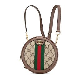 Gucci GG Supreme Ophidia Backpack Brown Beige