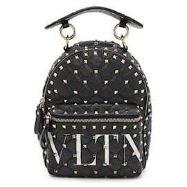 Valentino Black Rockstud Backpack Black