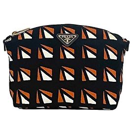Prada Saffiano Leder Tasche Schwarz Orange