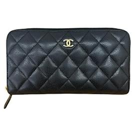 Chanel-Chanel Caviar Skin Long Wallet-Black