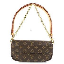 Bolsa Clutch Ivy Monogram Wallet on Chain Louis Vuitton Marrom