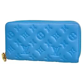 Louis Vuitton-Louis Vuitton Long Wallet Monogram Embossed Zippy M82051-Blue