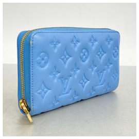 Louis Vuitton-Louis Vuitton Long Wallet Monogram Embossed Zippy M82051-Blue