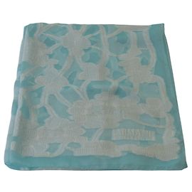 Autre Marque Sciarpa Armani Collezioni blu floreale in seta e viscosa Blu