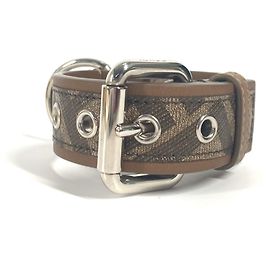 Collare in pelle Fendi Zucca per cani e gatti Marrone